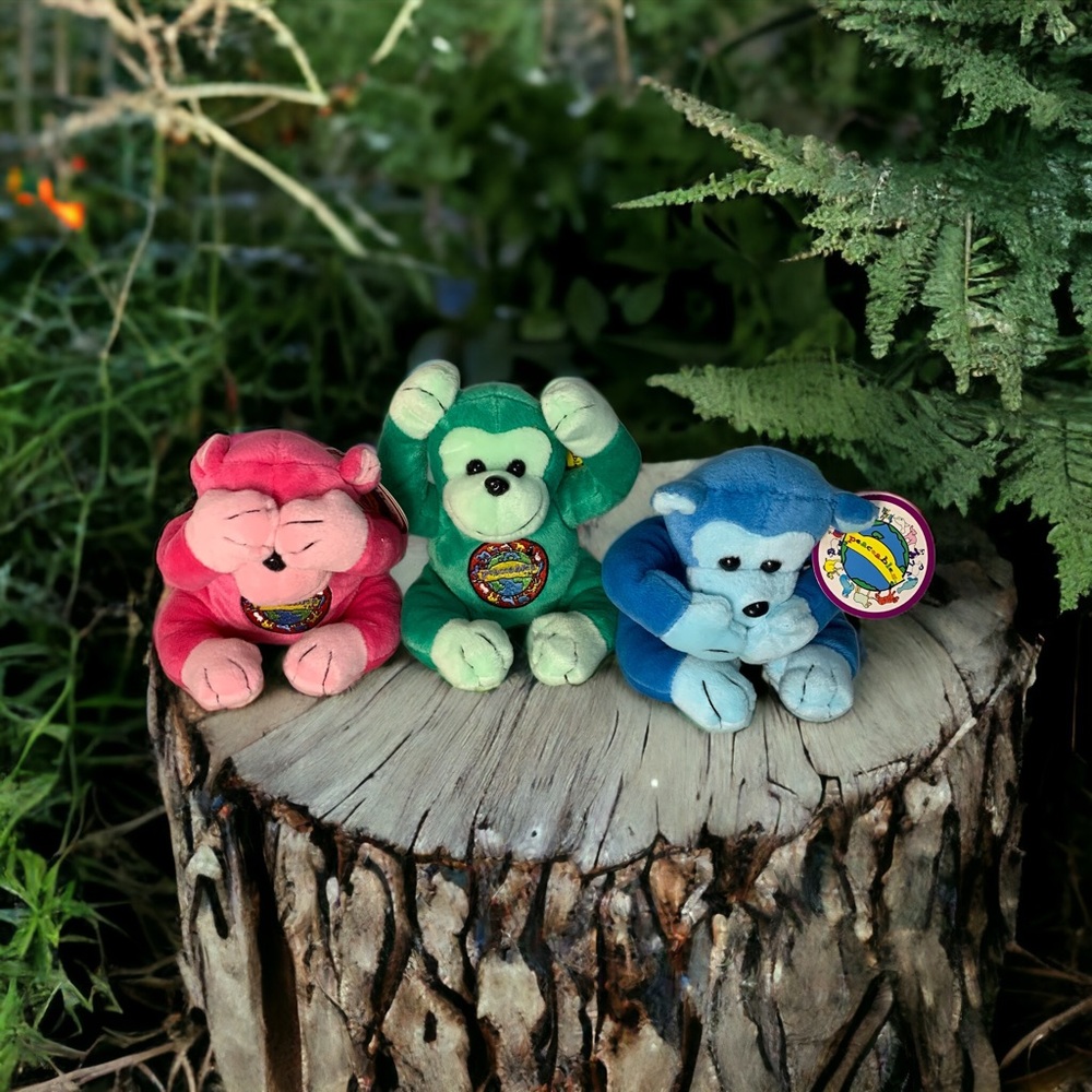 Peaceable Planet 3 Chimpanzee Set Retired Numbered Edition Collectibles Plush